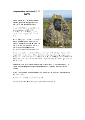 A preview of a PDF biography for Brames, Ronald